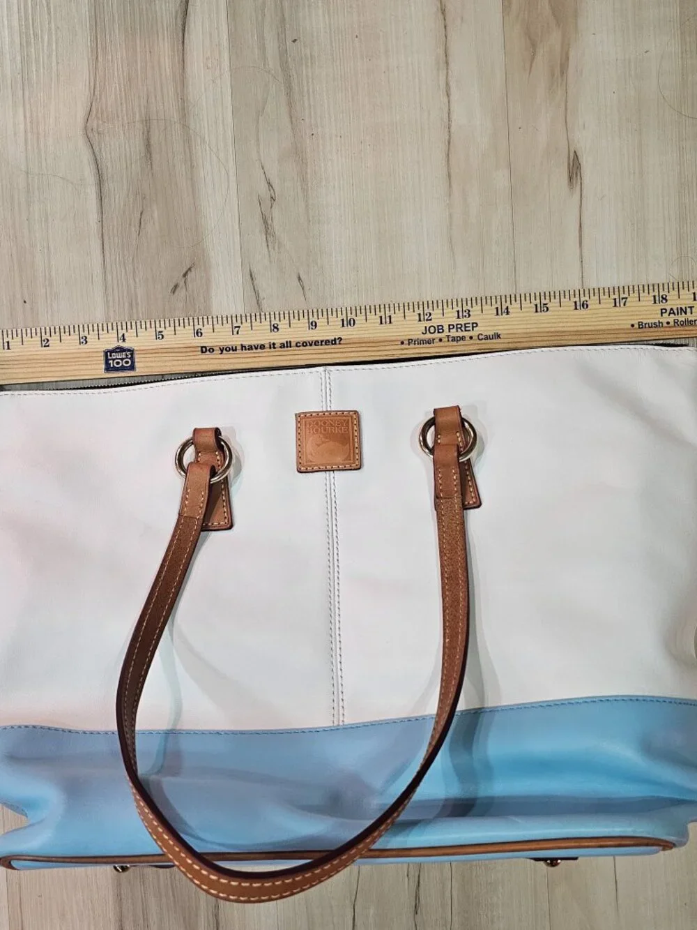 Dooney and Bourke Large Tobi Tote White Blue Color Block